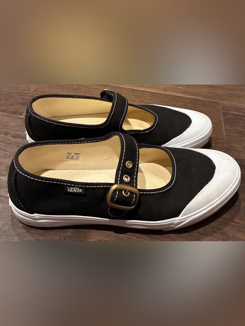 Vans Mary Jane Black True White Women's Mary Jane Sneakers size 8.5